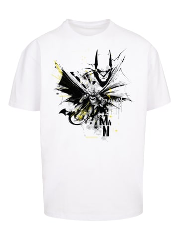 F4NT4STIC Heavy Oversize T-Shirt DC Comics Batman Batface Splash in weiß