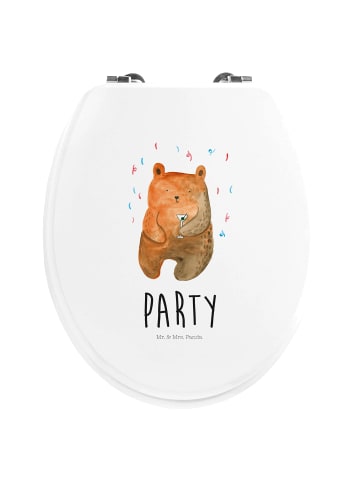 Mr. & Mrs. Panda Klo-Deckel Bär Party mit Spruch in Weiß
