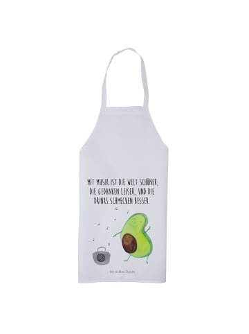 Mr. & Mrs. Panda Schürze Avocado Tanzen mit Spruch in Weiß