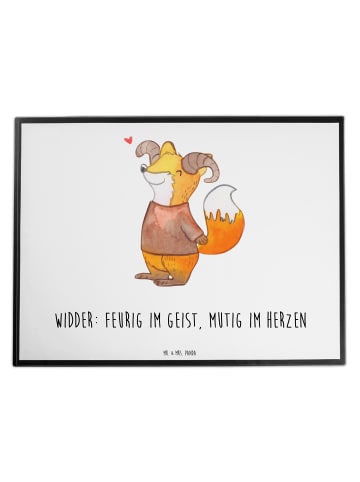 Mr. & Mrs. Panda Schreibtischunterlage Widder Astologie mit Spruch in Weiß