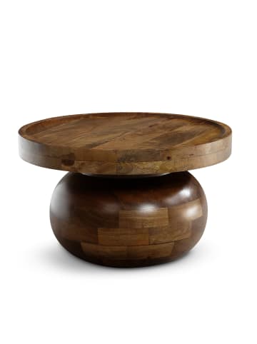 KADIMA DESIGN Couchtisch 50x50x30,5 cm Massivholz Walnussfarben Sofatisch