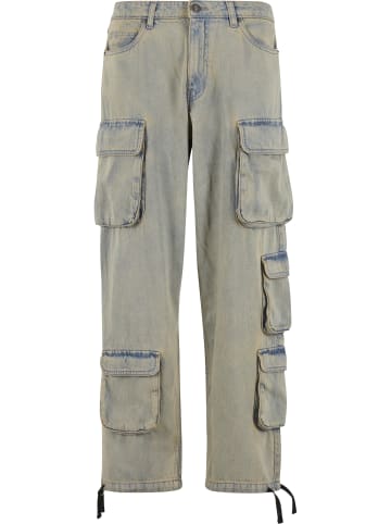 Urban Classics Cargo Trousers in new light blue dirty washed