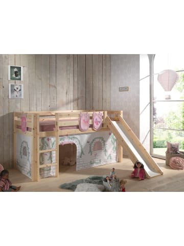 58 aufm Kessel KINDERBETT mit Rutsche Karolina Massivholz Natur Textilset Burg 3