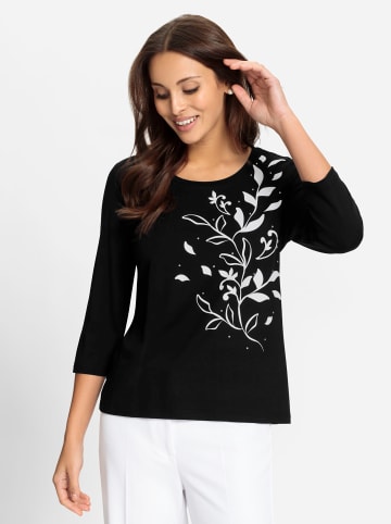 WITT WEIDEN 3/4-Arm-Shirt in schwarz-ecru-bedruckt