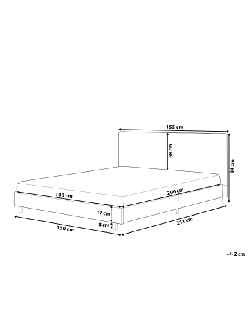 Beliani 2-tlg Doppelbett ALBI in Beige/Schwarz