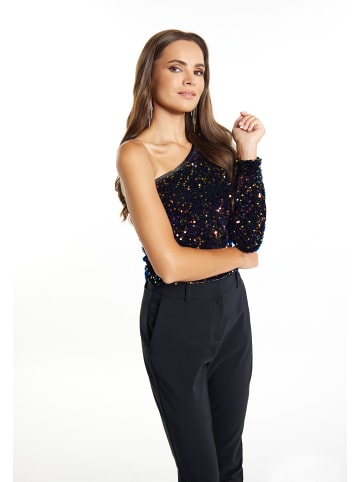 faina One-Shoulder Top in Blau Mehrfarbig