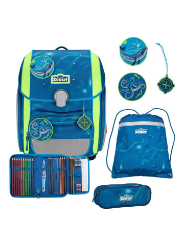 Scout Genius Schulranzen-Set 4-teilig in Deep Sea