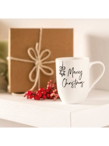 Villeroy & Boch 6er Set Becher mit Henkel 'Merry Christmas' Statement 290 ml in weiß