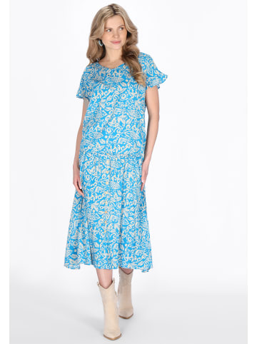 usha FESTIVAL Women Blouse in blue offwhite