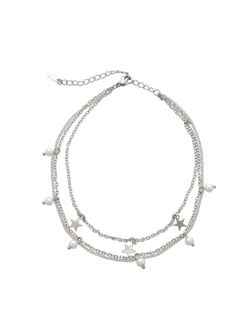 faina Women Ankle Bracelet With Charms in Silver White