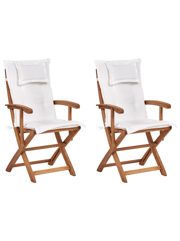 Beliani 2er-Set Sessel MAUI II in Braun/Weiß