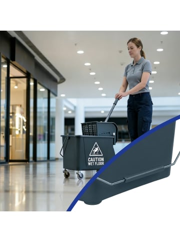 relaxdays Reinigungswagen in Grau - (B)44 x (H)66 x (T)28 cm