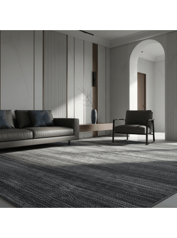 KADIMA DESIGN Teppich Kurzflor Waschbar Einfarbig INN Strapazierfähig OEKO-TEX in Grau