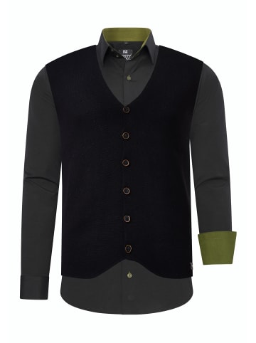 Rusty Neal Hemd mit Weste 2er Set in Schwarz / Khaki