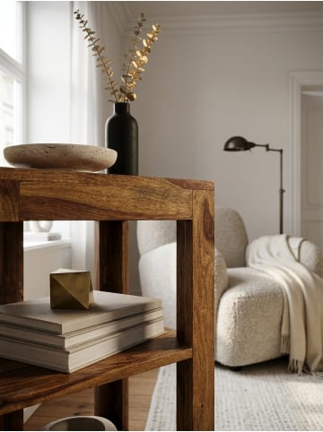 KADIMA DESIGN Standregal MUMBAI Massiv-Holz 80 cm Wohnzimmer-Regal mit 3