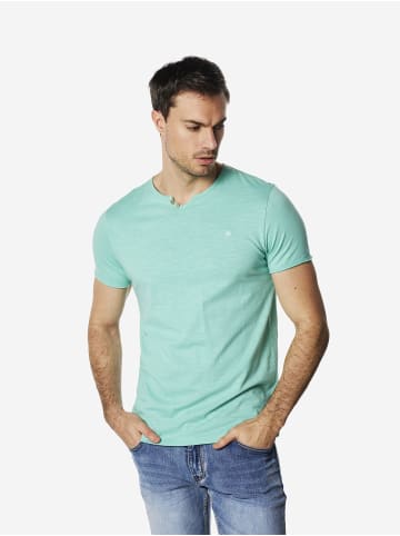 KOROSHI Basic baumwolle henley t-shirt in grun