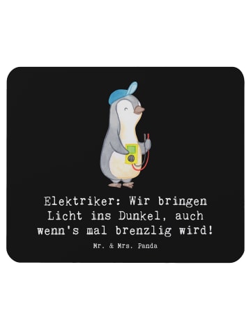 Mr. & Mrs. Panda Mouse-Pad Elektriker Lichtbringer mit Spruch in Schwarz