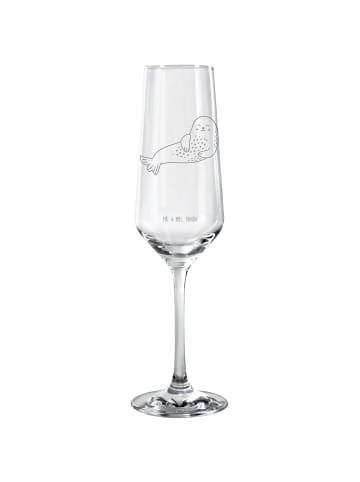 Mr. & Mrs. Panda Sektglas Robbe Lachen ohne Spruch in Transparent