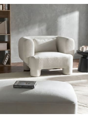 Beliani Sessel HOGBO in Weiß - (W) 110 x (H) 73 x (L) 93 cm