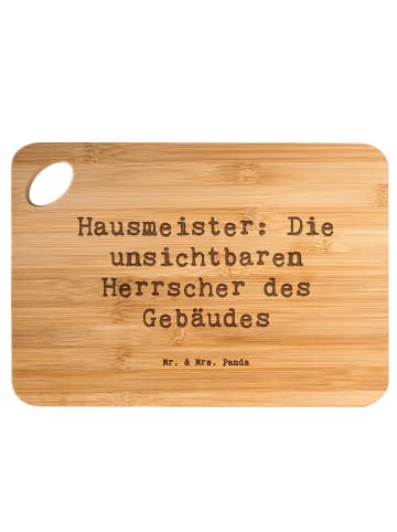 Mr. & Mrs. Panda Schneidebrett Spruch Hausmeister Macht mit Spruch in Braun