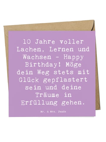 Mr. & Mrs. Panda Grußkarte Spruch 10. Geburtstag Feier mit Spruch in Lavendeltraum
