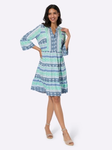 Sieh an! Stufenkleid in hellblau-jeansblau-bedruckt