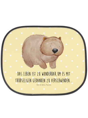 Mr. & Mrs. Panda Autofenster Sonnenschutz Wombat mit Spruch in Gelb Pastell