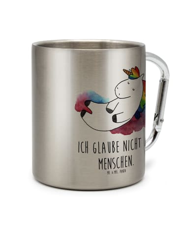 Mr. & Mrs. Panda Kaffeebecher Einhorn Wolke 7 mit Spruch in Silber