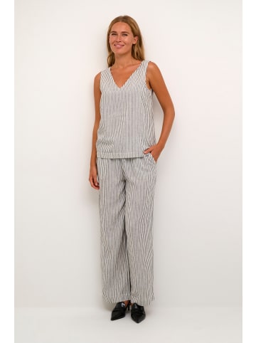 Kaffe Ärmellose Bluse KAmilia Regular fit in Chalk/Black Stripe