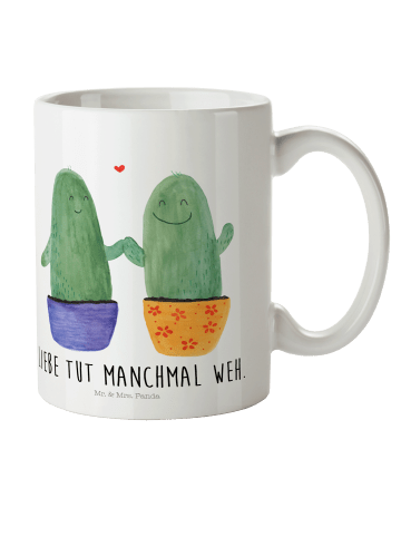 Mr. & Mrs. Panda Tasse Kaktus Liebe mit Spruch in Weiß