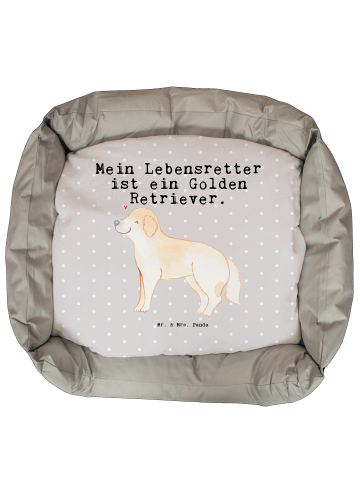 Mr. & Mrs. Panda Hundebett Golden Retriever Lebensretter mit Spruch in Grau Pastell