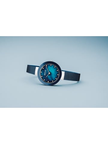 Bering Bering Damen Armbanduhr Ceramic 29 mm Armband Milanaise 11429-387 in blau