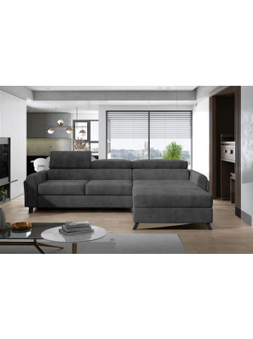 MF Design Mariam Recamiere Rechts in Anthrazit -  (L) 200 x (B) 288 x (H) 92 cm