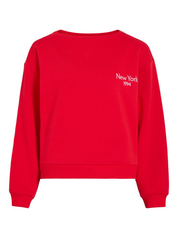 Vila Langärmeliges Sweatshirt in Racing Red