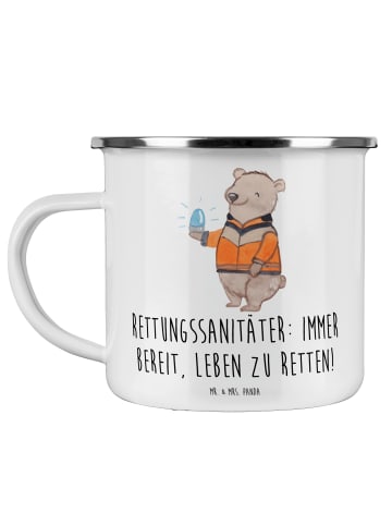 Mr. & Mrs. Panda Camping Emaille Tasse Rettungssanitäter Held mi... in Weiß