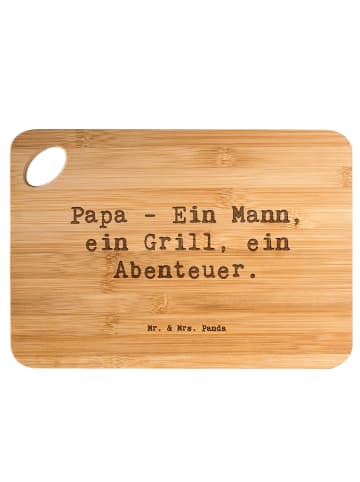 Mr. & Mrs. Panda Servierbrett Spruch Papa Abenteuer mit Spruch in Braun