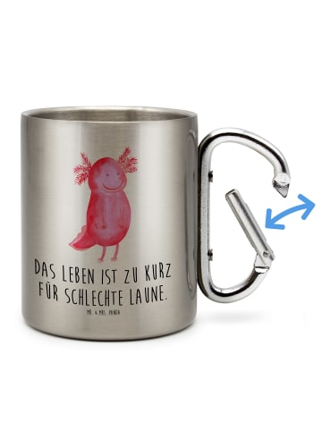 Mr. & Mrs. Panda Tasse Axolotl Glücklich mit Spruch in Silber