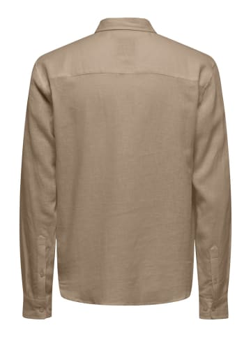 Only&Sons Hemd ONSLAURENCE LS LINEN BLEND in Braun