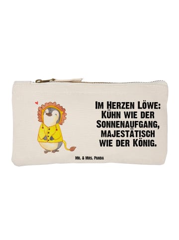Mr. & Mrs. Panda Kosmetiktäschchen Löwe Astrologie mit Spruch in Weiß