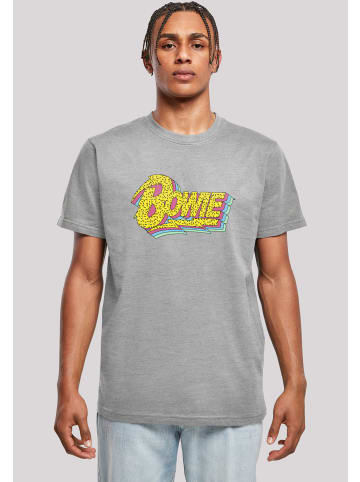 F4NT4STIC T-Shirt David Bowie Moonlight 90s Logo in grau meliert