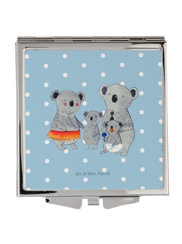 Mr. & Mrs. Panda Handtaschenspiegel quadratisch Koala Familie oh... in Blau Pastell