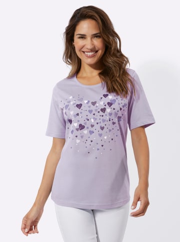 Sieh an! Kurzarm-Shirt in flieder-weiß