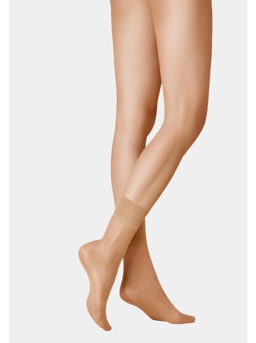 Kunert Feinsöckchen Satin Look 20 druckfreier Bund in tan