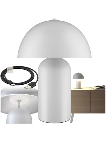 tectake Akku-Tischlampe Kade 25 x 34 cm, weiß