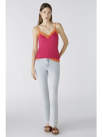 Oui Top elastischer Jersey in rose orange