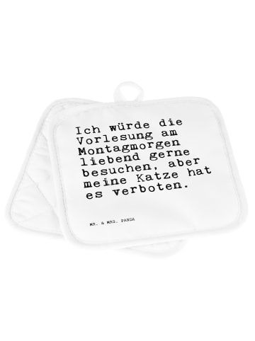 Mr. & Mrs. Panda Topflappen Ich würde die Vorlesung... mit Spruch in Weiß