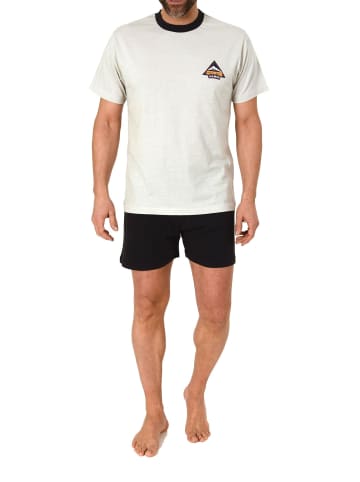 NORMANN Kurzarm Schlafanzug Shorty Pyjama - 86268 in hellgrau