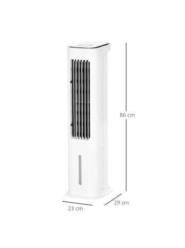 HOMCOM Luftkühler-29L x 23B x 86H cm-Weiß