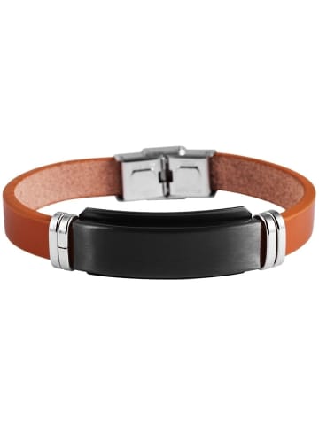 Adeliás Herren Armband aus Leder 21,5 cm in braun