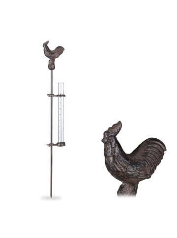 relaxdays 2 x Regenmesser Hahn in Bronzefarben